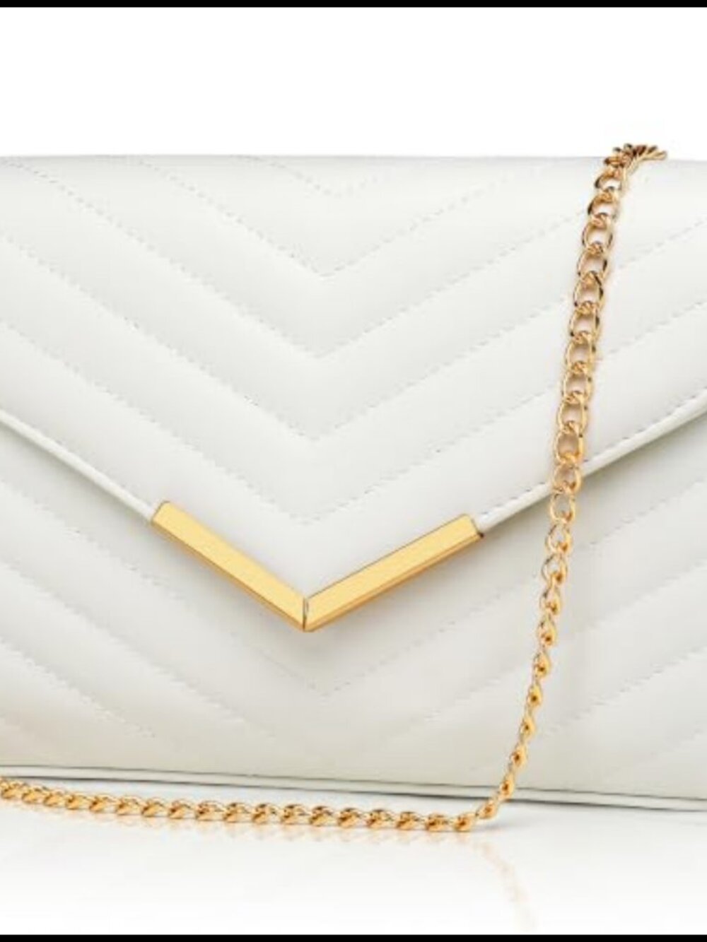 PU Leather Evening Clutch with Detachable Chain Strap